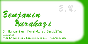 benjamin murakozi business card